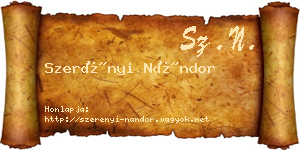 Szerényi Nándor névjegykártya