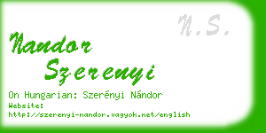 nandor szerenyi business card